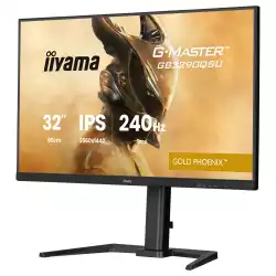 Монитор IIYAMA GB3290QSU-B1, 31.5" Gaming monitor, IPS panel, QHD 2560x1440, 400cd/m2, 1000:1, 80M:1, 240Hz, 1ms, HDR, FreeSync Premium, Flicker free, 2x HDMI, DP, 2x USB-C, 2x USB, Audio out, Speakers, HAS, Swivel, Tilt, VESA 100, Black