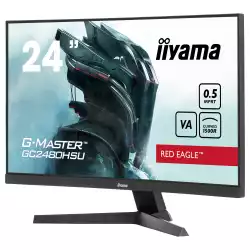 Монитор IIYAMA GC2480HSU-B1, 23.6" Curved Gaming Monitor, 1500R, VA panel, 16:9, FHD 1920x1080, 180Hz, 300 cd/m2, 3000:1, 80M:1, 0.5ms MPRT, Adaptive Sync, Flicker free, HDR, 2x HDMI, DP, 2x USB, Audio out, Tilt, VESA 100, Black