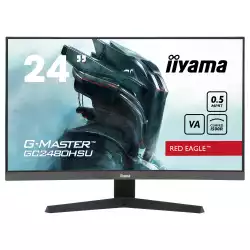 Монитор IIYAMA GC2480HSU-B1, 23.6" Curved Gaming Monitor, 1500R, VA panel, 16:9, FHD 1920x1080, 180Hz, 300 cd/m2, 3000:1, 80M:1, 0.5ms MPRT, Adaptive Sync, Flicker free, HDR, 2x HDMI, DP, 2x USB, Audio out, Tilt, VESA 100, Black