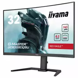 Монитор IIYAMA GCB3280QSU-B1, 31.5 inch Curved Gaming Monitor, 1500R, VA LED Panel, 2K 2560x1440, 165Hz, 350 cd/m2, 3000:1, 80M:1, 0.2ms MPRT, 2x HDMI, DisplayPort, 2x USB 3.0, AMD FreeSync, Speakers, HAS, Pivot, Swivel, VESA 100, Black