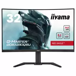 Монитор IIYAMA GCB3280QSU-B1, 31.5 inch Curved Gaming Monitor, 1500R, VA LED Panel, 2K 2560x1440, 165Hz, 350 cd/m2, 3000:1, 80M:1, 0.2ms MPRT, 2x HDMI, DisplayPort, 2x USB 3.0, AMD FreeSync, Speakers, HAS, Pivot, Swivel, VESA 100, Black