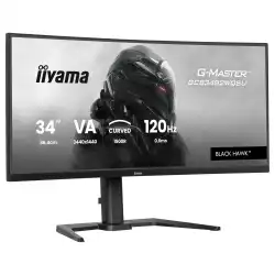 Монитор IIYAMA GCB3482WQSU-B1, 34", Gaming Curved monitor, VA panel, AG, 21:9, UWQHD 3440x1440, 500cd/m2, 3000:1, 0.6ms, 120Hz, FreeSync Premium, HDR 400, Flicker free, Blue light reducer, 2x HDMI, DP, 4x USB, Audio out, Speakers, HAS, Tilt, VESA 100, Black