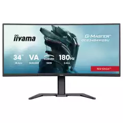 Монитор IIYAMA GCB3484WQSU-B1, 34", Gaming Curved monitor, VA panel, 21:9, UWQHD 3440x1440, 500cd/m2, 4000:1, 0.4ms, 180Hz, FreeSync Premium, HDR400, Flicker free, Blue light reducer, PbP, 2x HDMI, DP, 4x USB, Audio out, Speakers, HAS, Tilt, VESA 100, Black
