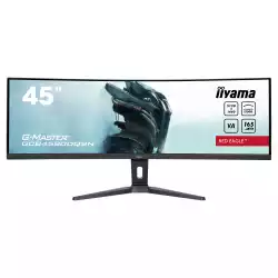Монитор IIYAMA GCB4580DQSN-B1, 45", Gaming Curved monitor, VA panel, 1500R, 32:9, DQHD 5120x1440, 450cd/m2, 3000:1, 80М:1, 0.8ms, 165Hz, KVM, HDR400, FreeSync support, Flicker free, Blue Light reducer, 2x HDMI, DP, 3x USB, USB-C, LAN, Speakers, HAS, Tilt, VESA 100, Black