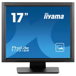 Монитор IIYAMA T1731SR-B1S, 17", Touch monitor, Serial resistive technology, TN Panel, 5:4, SVGA 1280 x 1024, 250cd/m2, 1000:1, 5ms, IP54 Front, OSD key lock, VGA, HDMI, DisplayPort, Speakers, Tilt, VESA 100, Black