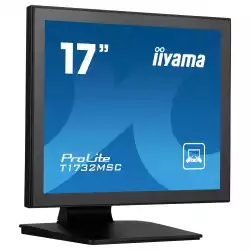 Монитор IIYAMA T1732MSC-B1SAG, 17", Touch monitor, Edge to edge glass, TN panel, AntiGlare, 5:4, 1280 x 1024, 250cd/m2, 1000:1, 5ms, Projective capacitive, VGA, HDMI, DisplayPort, Audio in, Speakers, IP54 Front, OSD key lock, Tilt, VESA 100, Black