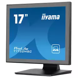 Монитор IIYAMA T1732MSC-B1SAG, 17", Touch monitor, Edge to edge glass, TN panel, AntiGlare, 5:4, 1280 x 1024, 250cd/m2, 1000:1, 5ms, Projective capacitive, VGA, HDMI, DisplayPort, Audio in, Speakers, IP54 Front, OSD key lock, Tilt, VESA 100, Black