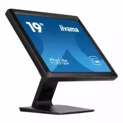 Монитор IIYAMA T1931SR-B1S, 19", IPS Panel, 5:4, 1280 x 1024, 250cd/m2, 1000:1, 14ms, Serial resistive touch, VGA, HDMI, DP, Speakers, IP54 (front), OSD key lock, Tilt, VESA 100, Black