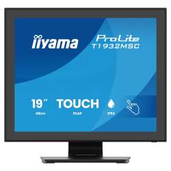 Монитор IIYAMA T1932MSC-B2S, 19 inch, Edge to edge glass, IPS panel, 5:4, PCAP touch, 250cd/m2, 1000:1, 14ms, VGA, HDMI, DP, Mini jack, Speakers, IP54 front, OSD key lock, Tilt, Face up, VESA, Black