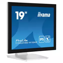 Монитор IIYAMA T1932MSC-W1SAG, 19", IPS panel, Anti-Glare, 10-points PCAP touch, 5:4, 1280 x 1024, 250cd/m2, 1000:1, 14ms, Edge to edge glass, IP54 Front, OSD key lock, VGA, HDMI, DP, Mini jack, Speakers, Tilt, VESA 100, White