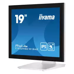 Монитор IIYAMA T1932MSC-W1SAG, 19", IPS panel, Anti-Glare, 10-points PCAP touch, 5:4, 1280 x 1024, 250cd/m2, 1000:1, 14ms, Edge to edge glass, IP54 Front, OSD key lock, VGA, HDMI, DP, Mini jack, Speakers, Tilt, VESA 100, White