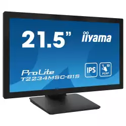 Монитор IIYAMA T2234MSC-B1S, 21.5", Touch monitor, 10 points Projective capacitive, IPS Panel, 16:9, FHD 1920x1080, 350cd/m2, 1000:1, 8ms, 7H, IP65 Front, Anti-fingerprint coating, OSD key lock, VGA, HDMI, DisplayPort, Speakers, Tilt, Portrait, Face up, VESA 100, Black