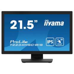 Монитор IIYAMA T2234MSC-B1S, 21.5", Touch monitor, 10 points Projective capacitive, IPS Panel, 16:9, FHD 1920x1080, 350cd/m2, 1000:1, 8ms, 7H, IP65 Front, Anti-fingerprint coating, OSD key lock, VGA, HDMI, DisplayPort, Speakers, Tilt, Portrait, Face up, VESA 100, Black