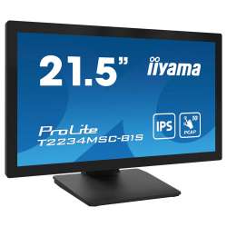 Монитор IIYAMA T2234MSC-B1S, 21.5", Touch monitor, 10 points Projective capacitive, IPS Panel, 16:9, FHD 1920x1080, 350cd/m2, 1000:1, 8ms, 7H, IP65 Front, Anti-fingerprint coating, OSD key lock, VGA, HDMI, DisplayPort, Speakers, Tilt, Portrait, Face up, VESA 100, Black