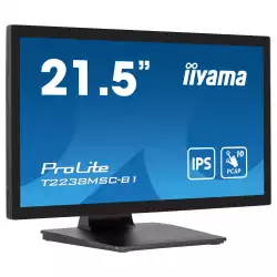 Монитор IIYAMA T2238MSC-B1, 21.5", 10- point bonded PCAP, IPS panel, 16:9, FHD 1920 x 1080, 600cd/m2, 1000:1,5ms, IP1X Front, 7H, Blue light reducer, OSD key lock, HDMI, DisplayPort, 2x USB, Speakers, Portrait, Face Up, VESA 100, Black