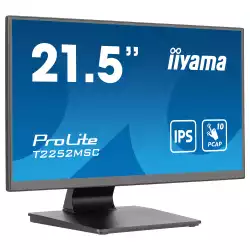 Монитор IIYAMA T2252MSC-B2, 21.5", Touch monitor, 10 points Projective capacitive, IPS Panel, 16:9, FHD 1920 x 1080, 250cd/m2, 1000:1, 5ms, 7H, Palm rejection, Blue light reducer, HDMI, DisplayPort, 2x USB, Tilt, Speakers, VESA 100, Energy class C, Black
