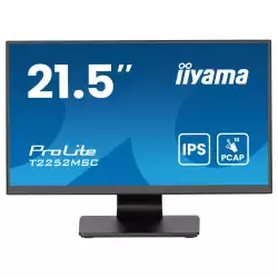 Монитор IIYAMA T2252MSC-B2AG, 21.5", IPS panel, AG, 16:9, FHD 1920x1080, 250cd/m2, 1000:1, 5ms, 7H, 10-pts PCAP touch, Palm rejection, OSD key lock, Anti- fingerprint, HDMI, DP, 2x USB, Audio out, Speakers, Tilt, VESA 100, Black