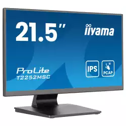 Монитор IIYAMA T2252MSC-B2AG, 21.5", IPS panel, AG, 16:9, FHD 1920x1080, 250cd/m2, 1000:1, 5ms, 7H, 10-pts PCAP touch, Palm rejection, OSD key lock, Anti- fingerprint, HDMI, DP, 2x USB, Audio out, Speakers, Tilt, VESA 100, Black