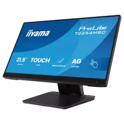 Монитор IIYAMA T2254MSC-B2AG, 21.5", IPS panel, AG, 10-points PCAP, 16:9, FHD 1920x1080, 300cd/m2, 1300:1, 4ms, 100Hz, 7H, MPP2.0 support, HDMI, DP, 2x USB, Audio out, Speakers, Flicker free, Face-up, Tilt, VESA 100, Black