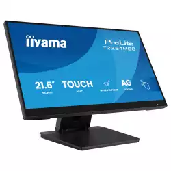 Монитор IIYAMA T2254MSC-B2AG, 21.5", IPS panel, AG, 10-points PCAP, 16:9, FHD 1920x1080, 300cd/m2, 1300:1, 4ms, 100Hz, 7H, MPP2.0 support, HDMI, DP, 2x USB, Audio out, Speakers, Flicker free, Face-up, Tilt, VESA 100, Black