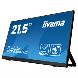 Монитор IIYAMA T2255MSC-B1, 21.5", IPS LED Panel, 16:9, 1920 x1080, 360cd/m2, 1000:1, 5ms, Projective capacitive touch, HDMI, DisplayPort, 2x USB, Audio Out, Speakers, OSD key lock, Blue light reducer, Tilt, VESA 100, Black