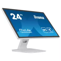 Монитор IIYAMA T2452MSC-W1, 23.8", Touch monitor, 10 points Projective capacitive, IPS Panel, 16:9, 1920 x1080, 400cd/m2, 1000:1, 14ms, 7H, Anti-fingerprint coating, OSD key lock, HDMI, DisplayPort, 2x USB, Speakers, Tilt, VESA 100, White
