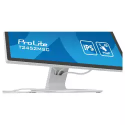 Монитор IIYAMA T2452MSC-W1, 23.8", Touch monitor, 10 points Projective capacitive, IPS Panel, 16:9, 1920 x1080, 400cd/m2, 1000:1, 14ms, 7H, Anti-fingerprint coating, OSD key lock, HDMI, DisplayPort, 2x USB, Speakers, Tilt, VESA 100, White