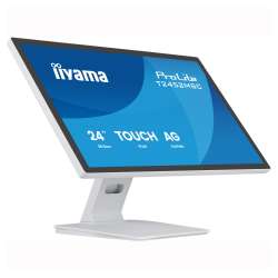 Монитор IIYAMA T2452MSC-W1AG, 24 inch, IPS panel, AG, FHD 1920x1080, 400cd/m2, 1000:1, 5ms, 10-pts PCAP touch, HDMI, DP, 2x USB, Audio out, Speakers, OSD key lock, Anti-fingerprint, Tilt, VESA 100, White