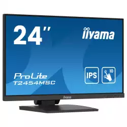 Монитор IIYAMA T2454MSC-B2AG, 23.8" IPS LED panel, 10 points PCAP, Anti-Glare, 16:9, FHD 1920x1080, 300cd/m2, 1000:1, 4ms, 75Hz, Blue light reducer, HDMI, DP, 2x USB, Audio in, Speakers, Tilt, VESA 100, Black
