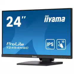 Монитор IIYAMA T2454MSC-B2AG, 23.8" IPS LED panel, 10 points PCAP, Anti-Glare, 16:9, FHD 1920x1080, 300cd/m2, 1000:1, 4ms, 75Hz, Blue light reducer, HDMI, DP, 2x USB, Audio in, Speakers, Tilt, VESA 100, Black