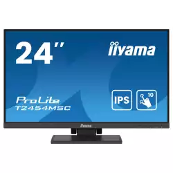 Монитор IIYAMA T2454MSC-B2AG, 23.8" IPS LED panel, 10 points PCAP, Anti-Glare, 16:9, FHD 1920x1080, 300cd/m2, 1000:1, 4ms, 75Hz, Blue light reducer, HDMI, DP, 2x USB, Audio in, Speakers, Tilt, VESA 100, Black