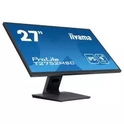 Монитор IIYAMA T2752MSC-B1, 27", IPS panel, Anti-Fingerprint, 7H, 16:9, 10-points PCAP touch, FHD 1920x1080, 400cd/m2, 1000:1, 5ms, 60Hz, OSD key lock, Flicker free, Blue light reducer, HDMI, DP, 2x USB, Mini jack, Speakers, Tilt, VESA 100, Black