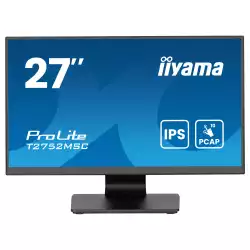 Монитор IIYAMA T2752MSC-B1AG, 27", IPS panel, AG, 7H, 16:9, 10-points PCAP touch, FHD 1920x1080, 400cd/m2, 1000:1, 5ms, 60Hz, OSD key lock, Flicker free, Anti- fingerprint, HDMI, DP, 2x USB, Audio out, Speakers, Tilt, VESA 100, Black