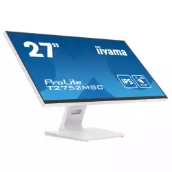 Монитор IIYAMA T2752MSC-W1, 27", IPS panel, Anti-Fingerprint, 7H, 16:9, 10-points PCAP touch, FHD 1920x1080, 400cd/m2, 1000:1, 5ms, 60Hz, OSD key lock, Flicker free, Blue light reducer, HDMI, DP, 2x USB, Mini jack, Speakers, Tilt, VESA 100, White