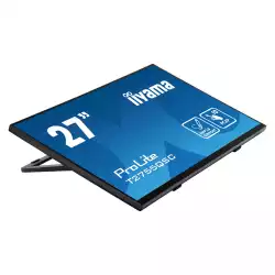 Монитор IIYAMA T2755QSC-B1, 27", IPS panel, Edge to edge glass, Optical bonded PCAP touch, Anti-Fingerprint, 16:9, QHD 2560 x 1440, 400cd/m2, 1000:1, 5ms, 75Hz, Palm rejection, MPP2.0, HDMI, DP, 2x USB, Speakers, Tilt, VESA 100, Black