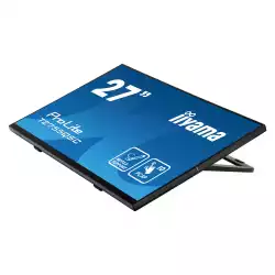 Монитор IIYAMA T2755QSC-B1, 27", IPS panel, Edge to edge glass, Optical bonded PCAP touch, Anti-Fingerprint, 16:9, QHD 2560 x 1440, 400cd/m2, 1000:1, 5ms, 75Hz, Palm rejection, MPP2.0, HDMI, DP, 2x USB, Speakers, Tilt, VESA 100, Black