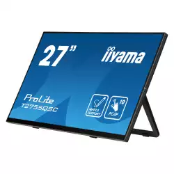 Монитор IIYAMA T2755QSC-B1, 27", IPS panel, Edge to edge glass, Optical bonded PCAP touch, Anti-Fingerprint, 16:9, QHD 2560 x 1440, 400cd/m2, 1000:1, 5ms, 75Hz, Palm rejection, MPP2.0, HDMI, DP, 2x USB, Speakers, Tilt, VESA 100, Black