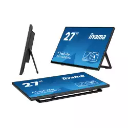 Монитор IIYAMA T2755QSC-B1, 27", IPS panel, Edge to edge glass, Optical bonded PCAP touch, Anti-Fingerprint, 16:9, QHD 2560 x 1440, 400cd/m2, 1000:1, 5ms, 75Hz, Palm rejection, MPP2.0, HDMI, DP, 2x USB, Speakers, Tilt, VESA 100, Black