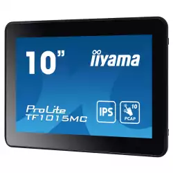 Монитор IIYAMA TF1015MC-B3, 10.1", Open frame, IPS panel, 16:10, WXGA 1280x800, 29ms, 500cd/m2, 800:1, PCAP touch, Foam seal, Anti-fingerprint, IP65 front, 7H, VGA, HDMI, DP, LAN, USB, Portrait, Face Up, VESA 100, Black
