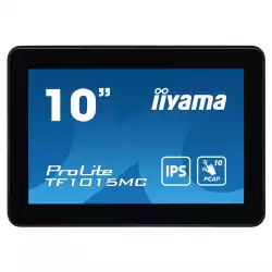 Монитор IIYAMA TF1015MC-B3, 10.1", Open frame, IPS panel, 16:10, WXGA 1280x800, 29ms, 500cd/m2, 800:1, PCAP touch, Foam seal, Anti-fingerprint, IP65 front, 7H, VGA, HDMI, DP, LAN, USB, Portrait, Face Up, VESA 100, Black