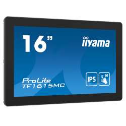 Монитор IIYAMA TF1615MC-B1, 15.6", Open Frame, IPS Panel, 16:9, 1920x1080, 450 cd/m2, 1000:1, 25ms BTB, 10-points Projective Capacitive Touch, Touch through- glass, Foam seal, IP65 (front), VGA, HDMI, DisplayPort, HDCP, DC 12V, OSD key lock, Landscape, Portrait, Face-up, VESA, Black