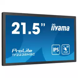 Монитор IIYAMA TF2238MSC-B1, 21.5", Open Frame, 10-point bonded PCAP, IPS Panel, 16:9, FHD 1920 x 1080, 600cd/m2, 1000:1, 5ms, IP1X Front, 7H, Blue light reducer, HDMI, DisplayPort, 2x USB, Speakers, Portrait, Face up, VESA 100, Black