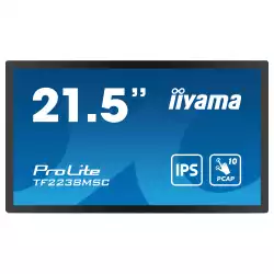 Монитор IIYAMA TF2238MSC-B1, 21.5", Open Frame, 10-point bonded PCAP, IPS Panel, 16:9, FHD 1920 x 1080, 600cd/m2, 1000:1, 5ms, IP1X Front, 7H, Blue light reducer, HDMI, DisplayPort, 2x USB, Speakers, Portrait, Face up, VESA 100, Black