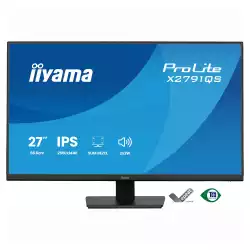 Монитор IIYAMA X2791QS-B1, 27 inch, IPS panel, AG, QHD 2560x1440, 350cd/m2, 1000:1, 75Hz, 1ms, Blue light reducer, Flicker free, HDMI, DP, Audio out, Speakers, Tilt, VESA 100, Black                          