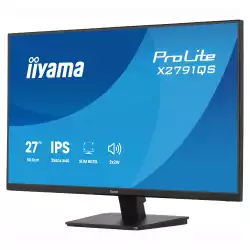 Монитор IIYAMA X2791QS-B1, 27 inch, IPS panel, AG, QHD 2560x1440, 350cd/m2, 1000:1, 75Hz, 1ms, Blue light reducer, Flicker free, HDMI, DP, Audio out, Speakers, Tilt, VESA 100, Black