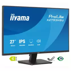 Монитор IIYAMA X2793HSU-B1, 27 inch, IPS panel, AG, FHD 1920x1080, 350cd/m2, 1500:1, 120Hz, 1ms, Blue light reducer, Flicker free, HDMI, DP, 2x USB, Audio out, Speakers, Tilt, VESA 100, Energy class C, Black