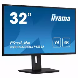 Монитор IIYAMA XB3288UHSU-B5, 31.5" VA Panel, 4K UHD 3840x2160, 300cd/m2, 3ms, 3000:1, 80M:1, 2x HDMI, DisplayPort, 2x USB, HDCP, FreeSync support, HDR, Flicker free, Blue light reducer, Speakers, HAS, Swivel, Tilt, VESA 100, Black