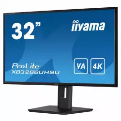 Монитор IIYAMA XB3288UHSU-B5, 31.5" VA Panel, 4K UHD 3840x2160, 300cd/m2, 3ms, 3000:1, 80M:1, 2x HDMI, DisplayPort, 2x USB, HDCP, FreeSync support, HDR, Flicker free, Blue light reducer, Speakers, HAS, Swivel, Tilt, VESA 100, Black