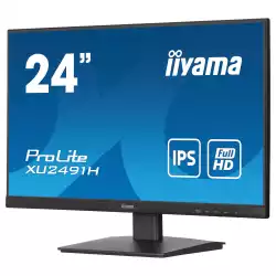 Монитор IIYAMA XU2491H-B1, 23.8", IPS panel, 16:9, AG, FHD 1920x1080, 300cd/m2, 1300:1, 0.5ms, 100Hz, Adaptive Sync, Flicker free, Blue light reducer, HDMI, DisplayPort, Audio out, Tilt, VESA 100, Black