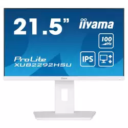 Монитор IIYAMA XUB2292HSU-W6, 21.5", IPS LED Panel, 16:9, AG, FHD 1920x1080, 250cd/m2, 1000:1, 80M:1, 100Hz, 0.4ms, Flicker free, Blue light reducer, FreeSync support, i-Style colour, HDMI, DisplayPort, 4x USB, Speakers, HAS, Swivel, Tilt, Pivot, VESA 100, White